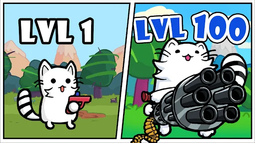 Cat shoot war: offline games screenshot 1