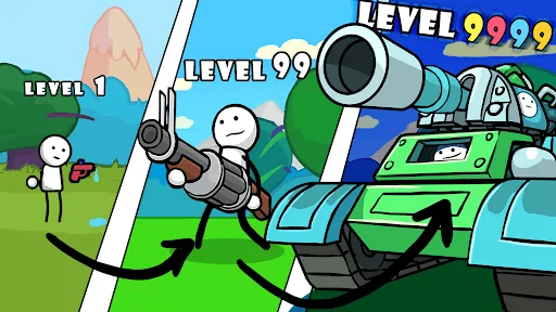 One Gun Stickman offline games screenshot 1