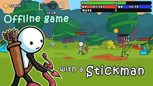 One Gun Stickman offline games screenshot 2