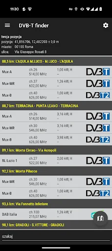 DVB-T finder screenshot 1