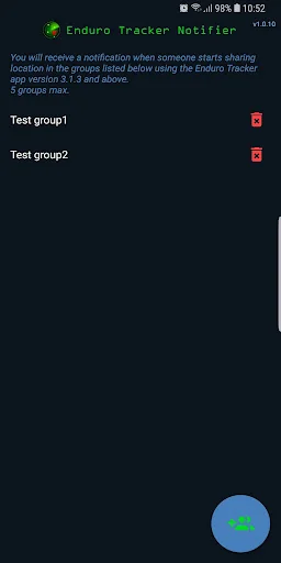 Notifier for Enduro Tracker