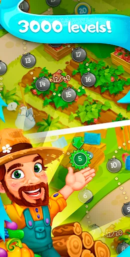 Funny Farm match 3 Puzzle game screenshot 2