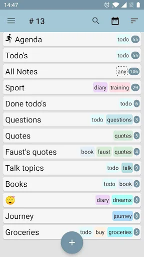 Unotes - notes with tags screenshot 1