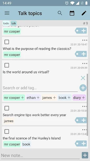 Unotes - notes with tags screenshot 4