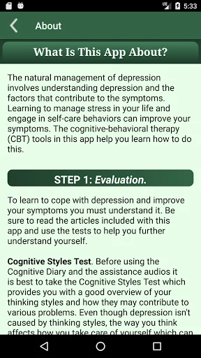 CBT Guide to Depression & Test screenshot 3