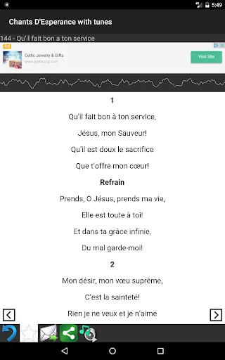 Chants D'Esperance with Tunes