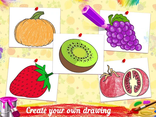 Drawing populer fruits for kid