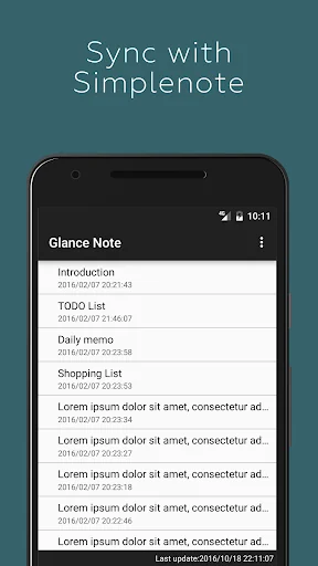 Glance Note for Simplenote screenshot 1