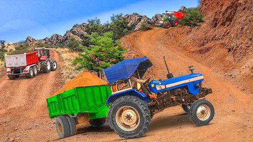 Tractor Trolley Hill Farming