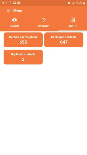 Contacts Backup Restore screenshot 1