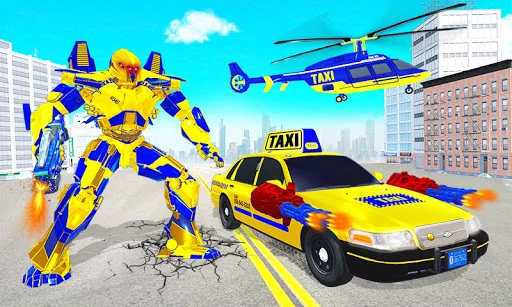 Taxi Helicopter Car Robot Game
