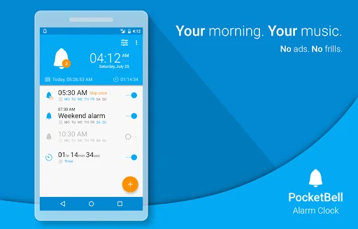 Radio Alarm Clock - PocketBell screenshot 1