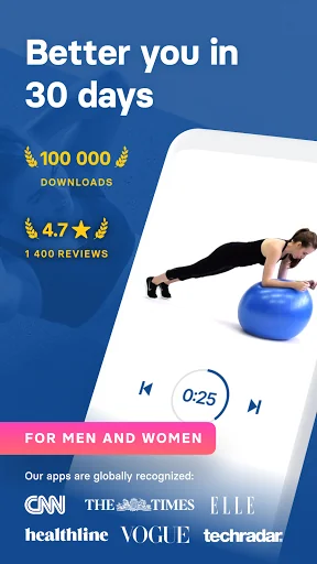 Stability Ball Workouts Fitify screenshot 1