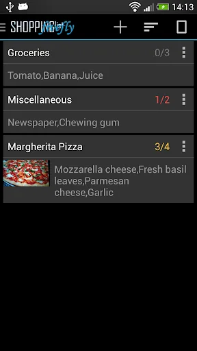 Shopping list license screenshot 1