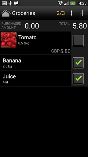 Shopping list license screenshot 2