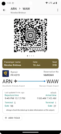 Flight Boarding Pass Wallet screenshot 1