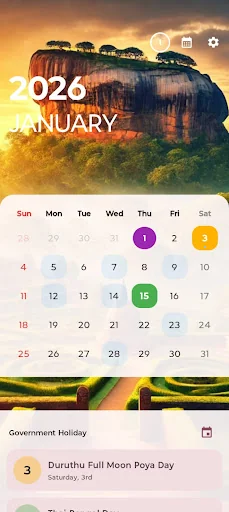 Ceylon Calendar 2026 Sri Lanka