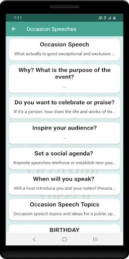 Occasion Speeches