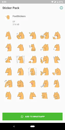Red Fox Stickers for WhatsApp