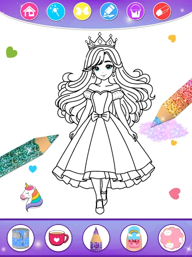 Princess Coloring Book & Games screenshot 3