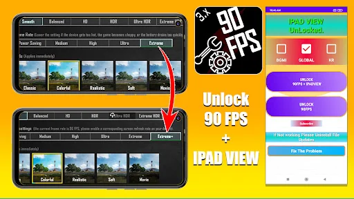 90 FPS & IPAD VIEW unlock 90
