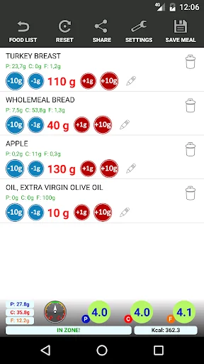 Zone Diet Free screenshot 3
