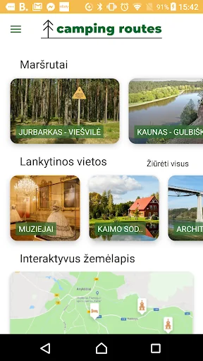 Camping routes