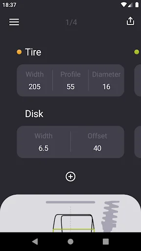 Tire Size Calculator: Car tool screenshot 1