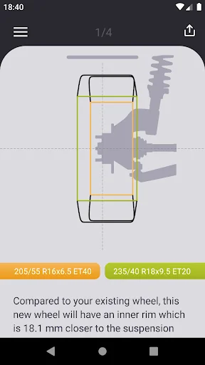 Tire Size Calculator: Car tool screenshot 2