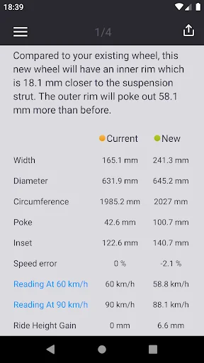 Tire Size Calculator: Car tool screenshot 3