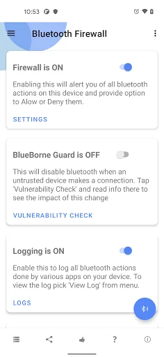 Bluetooth Firewall Lifetime
