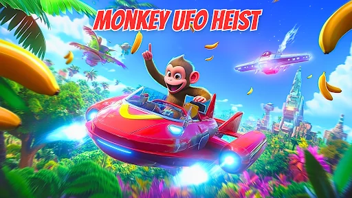 Monkey UFO Heist Flying Game