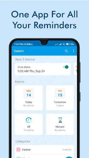 Galarm - Alarms and Reminders screenshot 1