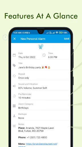 Galarm - Alarms and Reminders screenshot 2