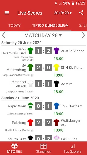 Live Score Austrian Bundesliga