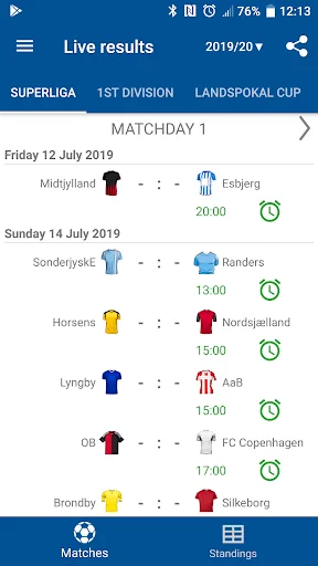 Live Scores for Superliga 2026