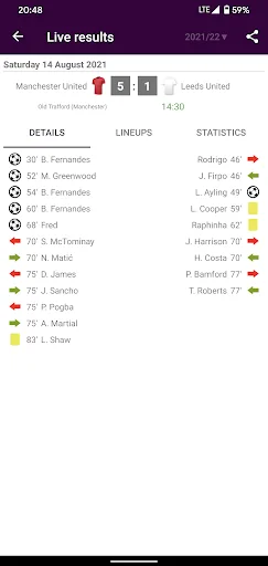 Live Scores for Premier League screenshot 3
