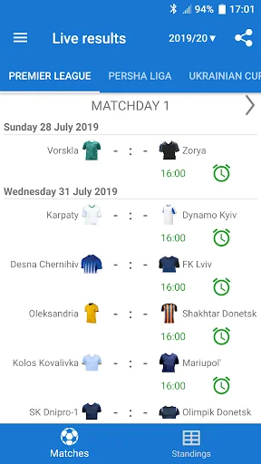 Ukrainian Premier League Live
