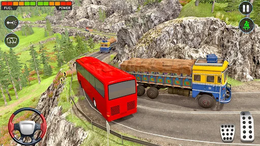 4x4 Mountain car bus driving