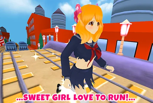 Anime Girl Subway Train Run screenshot 1