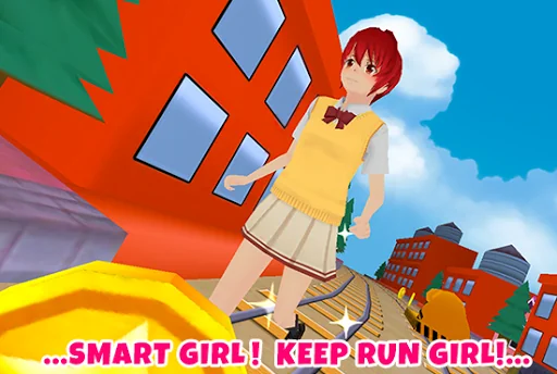 Anime Girl Subway Train Run screenshot 2