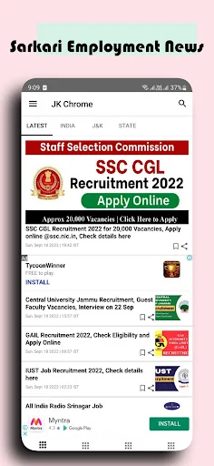 JK Chrome: Sarkari Naukri App