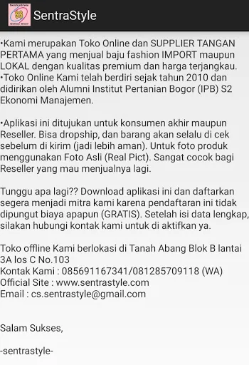 Sentrastyle Online Shop Tanah 