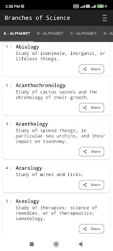 Branches of Science