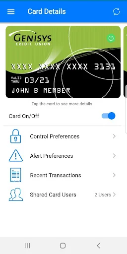 Genisys Card Controls screenshot 1