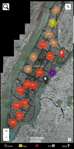 Manhattan Fallout Shelters Map