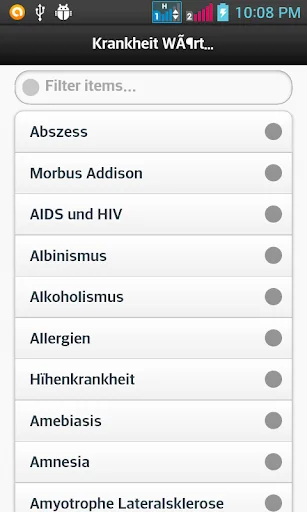 Krankheit Wörterbuch