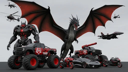 Monster Truck Game Robot Fight