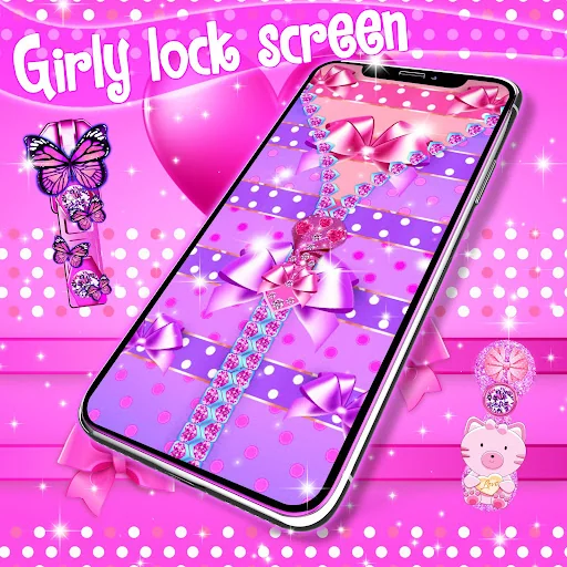 Girly lock screen zipper screenshot 1