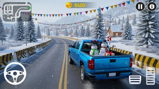 Winter Snow Pickup Truck Drive